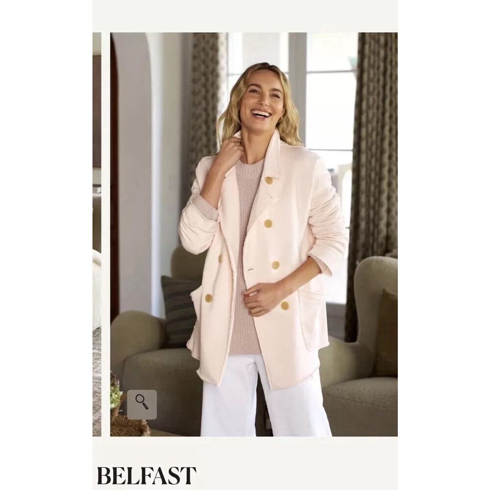 Frank & Eileen Belfast Vintage Rose Pink Triple Fleece Sweatshirt Peacoat Size M